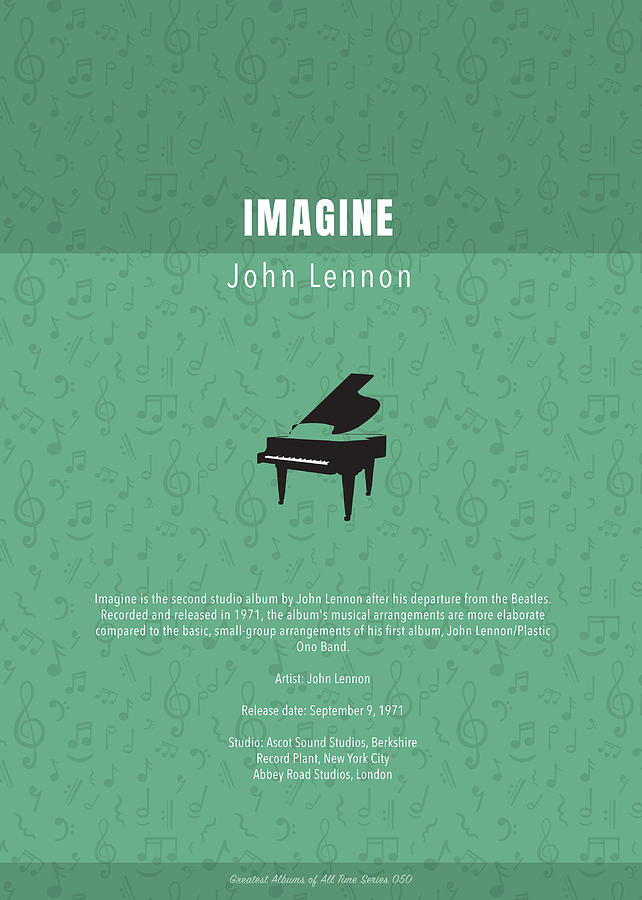 John Lennon Mixed Media - Imagine John Lennon The Greatest Albums Of All Time Minimalist Series by Design Turnpike