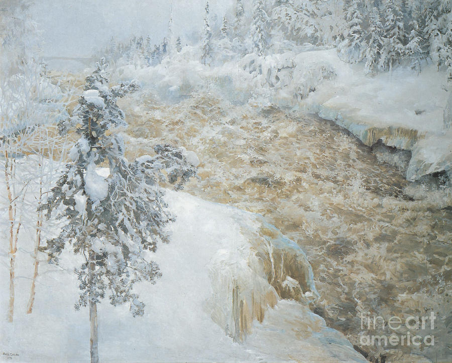 Imatra In Wintertime Imatra Talvella Drawing by Heritage Images