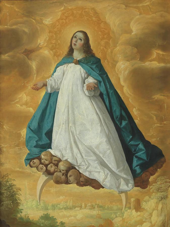 Immaculate Conception. Ca. 1635. Oil on canvas. VIRGIN MARY. Painting by Francisco de Zurbaran -c 1598-1664-