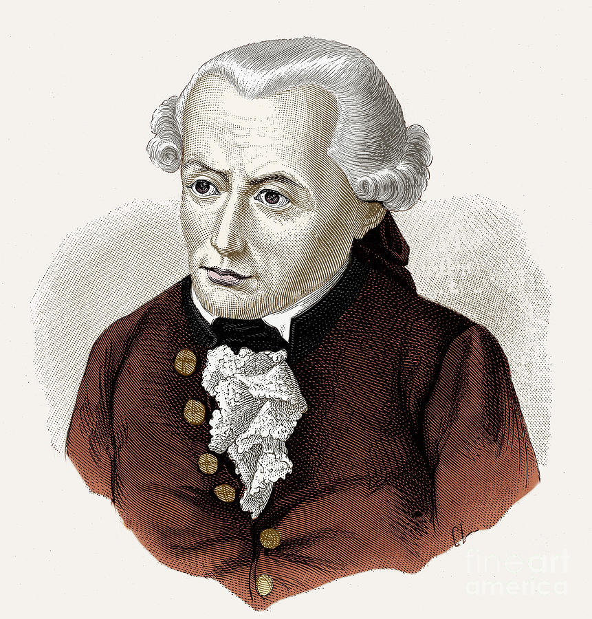 Immanuel Kant, German Philosopher, Engraving, 1791 Painting by European School