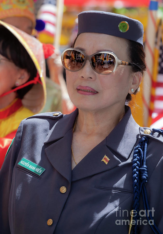 Immigrant Day Parade NYC 6_8_19 Vietnamese Female Military  Photograph by Robert Ullmann