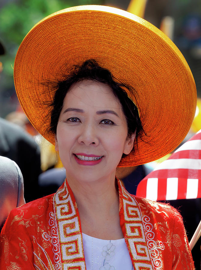 Immigrant Day Parade NYC 6_8_19 Vietnamese Woman Photograph by Robert Ullmann