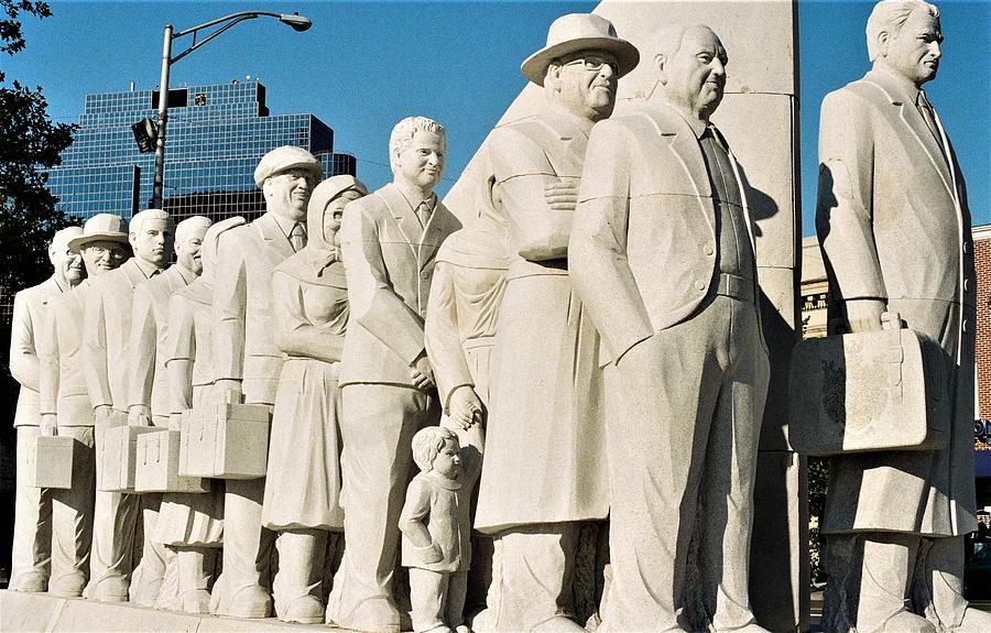 Architecture Photograph - Immigrants Memorial Monument, Newark, Nj by Joseph R. Garcia