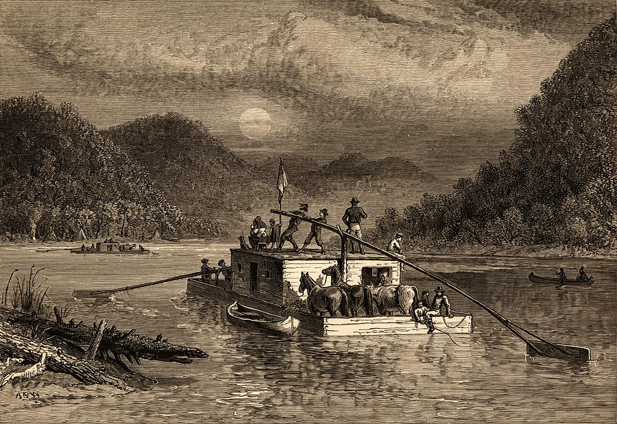 Immigrants On Flatboat, Tennessee Photograph by Science Source