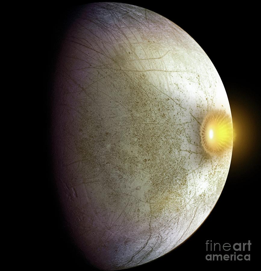 Impact On Jupiter's Moon Europa Photograph by Nasa/jpl-caltech/science