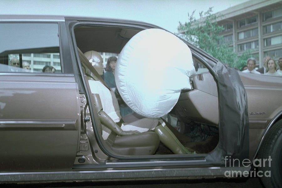 Imploded Airbag In Lincoln Continental Photograph by Bettmann