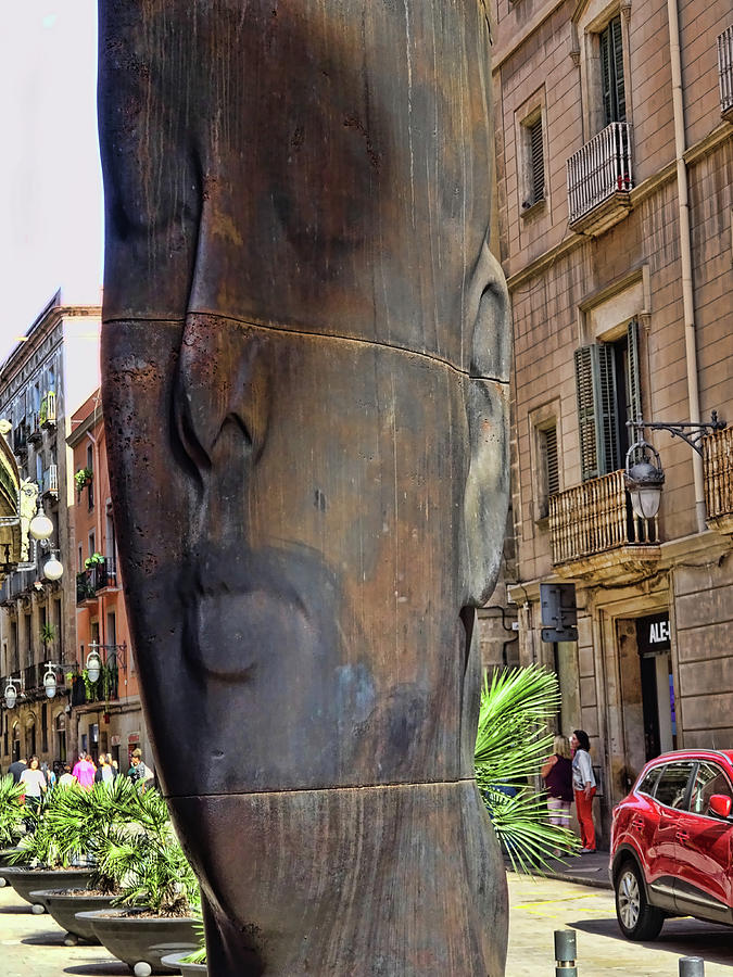 Imposing Jaume Plensa Sculpture Barcelona Photograph by