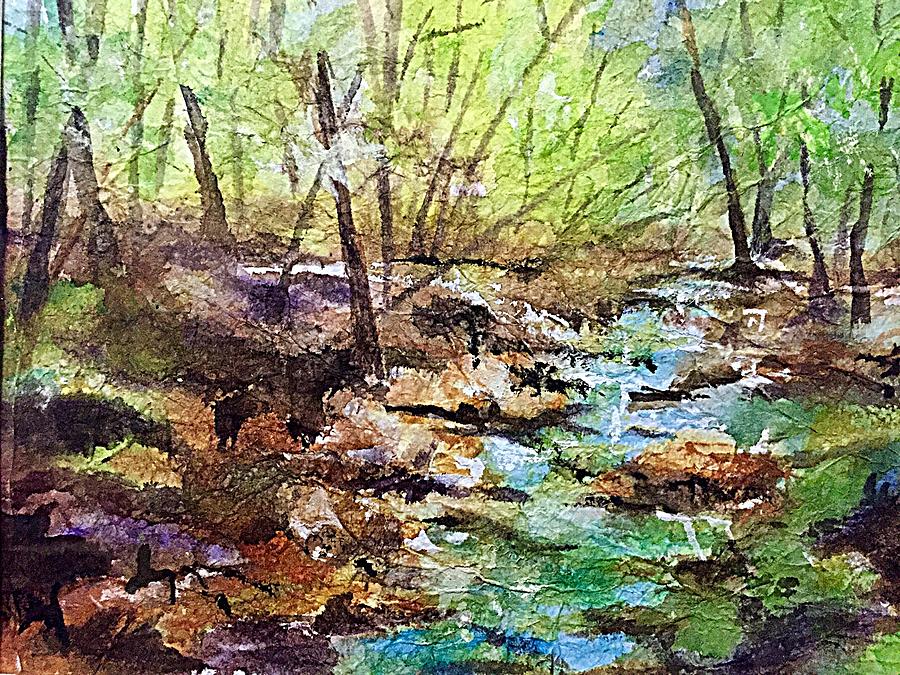Impression of a Mountain Stream Roundtop,NY Painting by Ellen Levinson