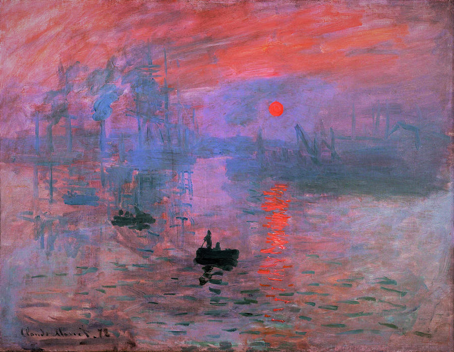 Claude Monet Painting - Impression, Sunrise - Original Redcolor Edition by Claude Monet