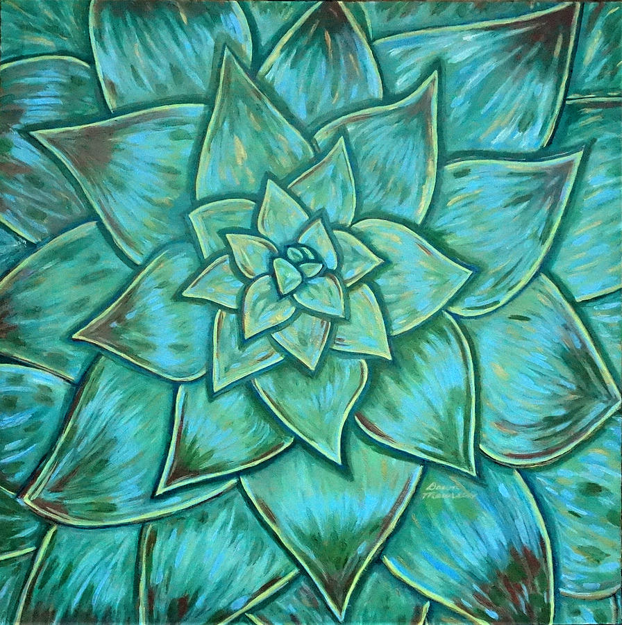 Impressionism Painting - Impressionistic Succulent by Dawn Thibodeaux