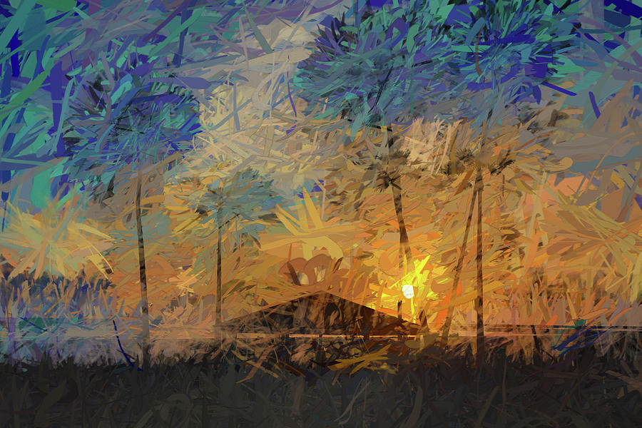 Impressions Of A Beach Sunset Mixed Media