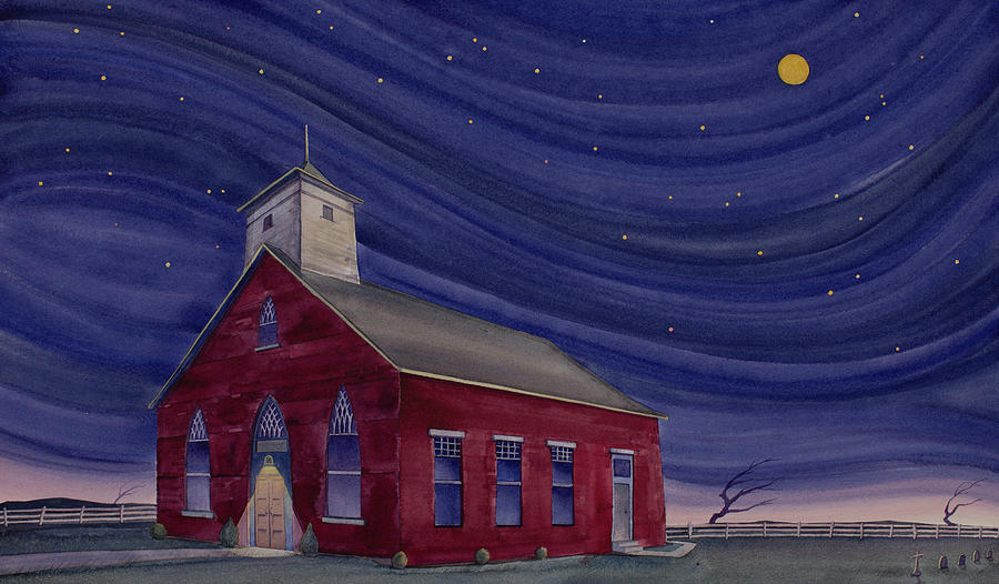 Church Painting - Impressions of North Lewisburg by Scott Kirby