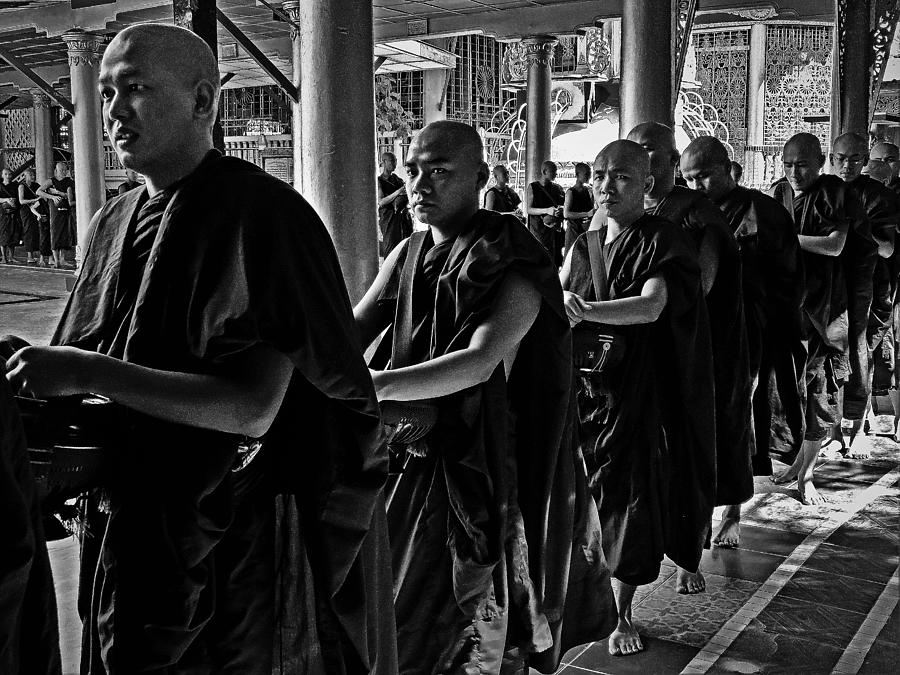 In A Buddhist Monastery Of Bago Photograph by Giorgio Pizzocaro