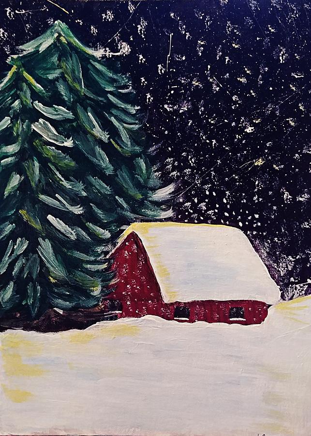 In A Cabin In The Woods Painting By Jennifer Lawrence