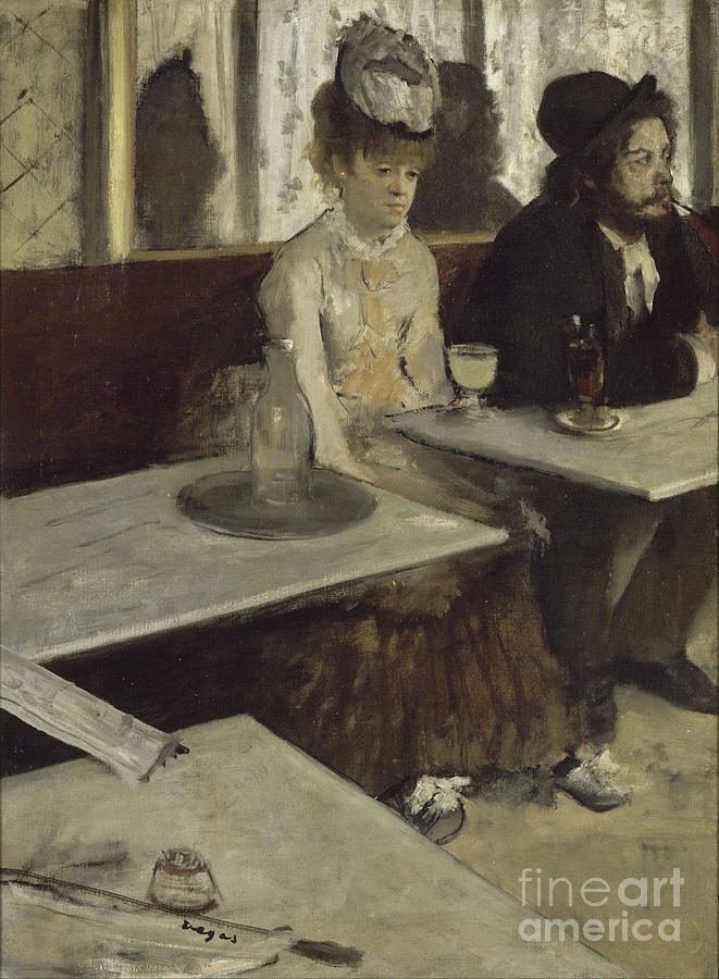 In A Café Absinthe, 1873. Found Drawing by Heritage Images