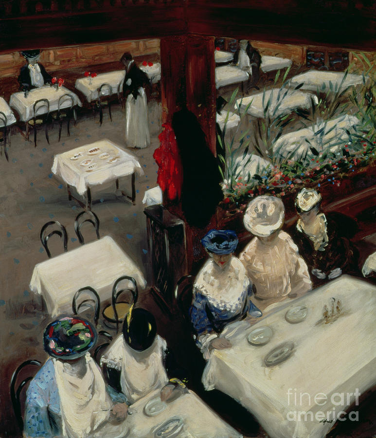 In A Cafe, 1905 Painting by Alfred Henry Maurer