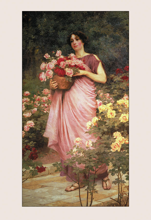 In a Garden of Roses Painting by Richard Willes Maddox