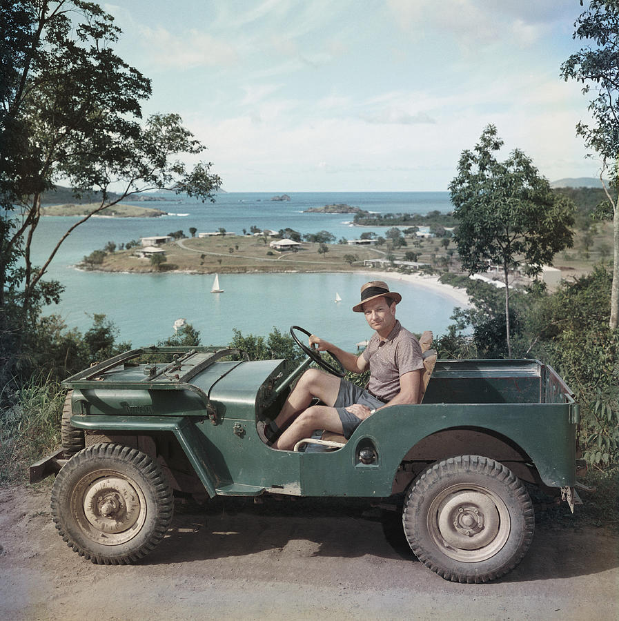 Car Photograph - In A Jeep by Slim Aarons