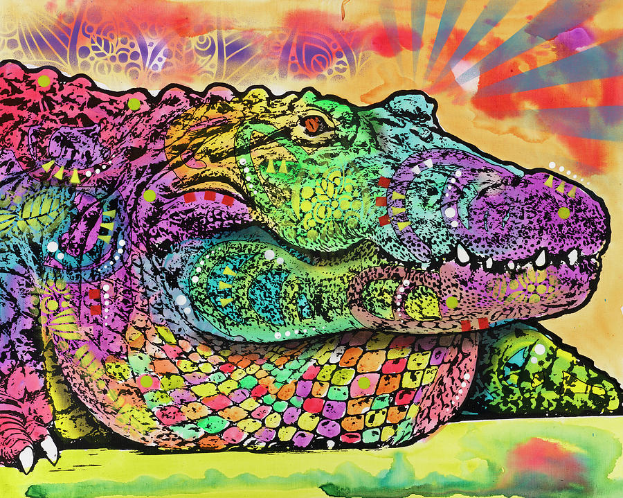 Crocodile Mixed Media - In A While Crocodile by Dean Russo- Exclusive