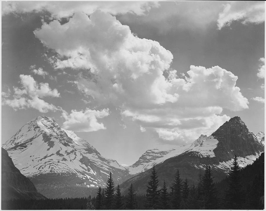 In Glacier National Park Montana 1933 - 1942 Painting by Ansel Adams