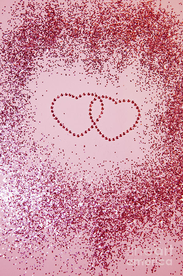 Abstract Photograph - In Love Sparkling Glitter Hearts #2 #red #decor #art by Anitas and Bellas Art