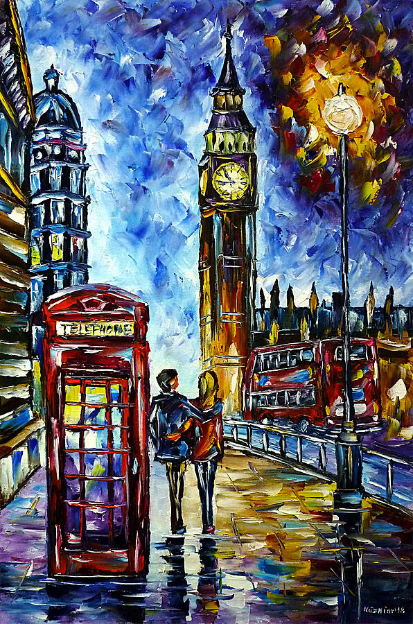 In Love Through London Streets Painting by Mirek Kuzniar - Fine Art America