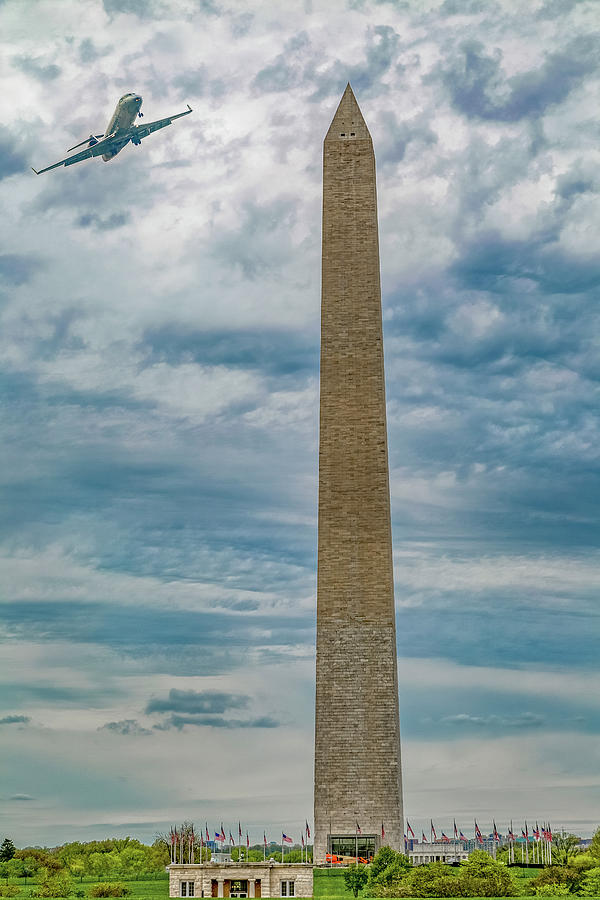 Flag Photograph - In Plane Sight Washington DC by Betsy Knapp