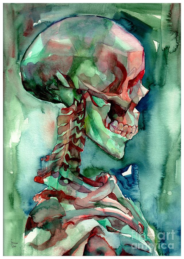 Skull Painting - In Reverie by Suzann Sines
