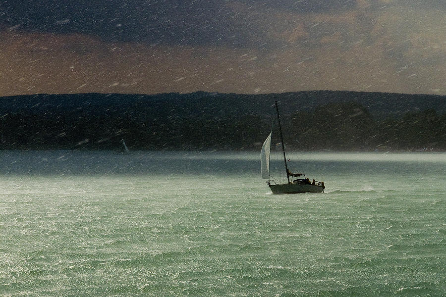 Boat Photograph - In Storm by Anett Bakos