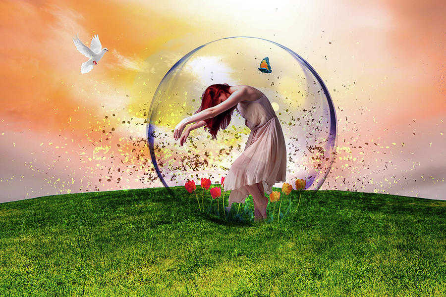 Fantasy Mixed Media - In The Bubble by Ata Alishahi
