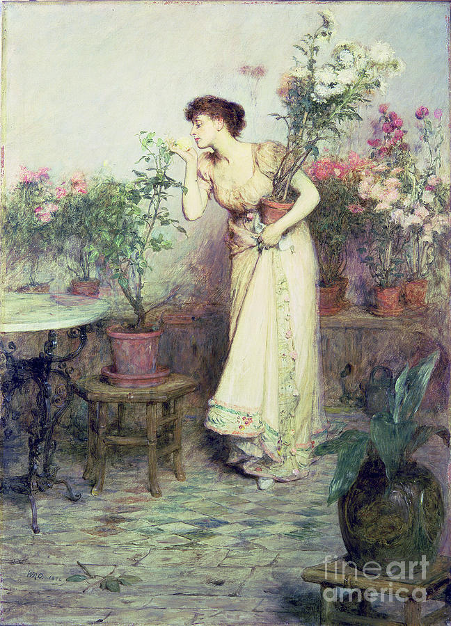 In The Conservatory, 1894 Painting by William Quiller Orchardson