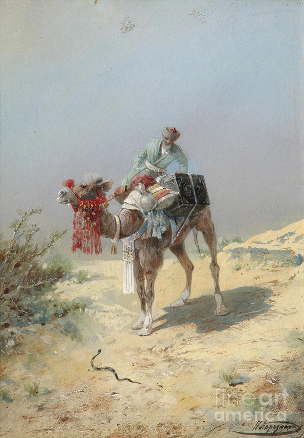 In The Desert. Artist Karasin, Nikolai Drawing by Heritage Images