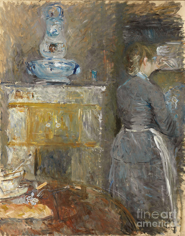In The Dining Room; Dans La Salle A Manger, 1880 Painting by Berthe Morisot