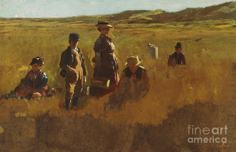 In The Fields By Eastman Johnson Painting by Eastman Johnson