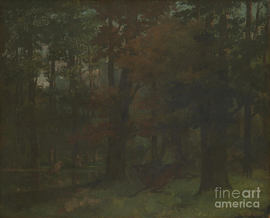 In The Forest. Artist Courbet, Gustave Drawing by Heritage Images