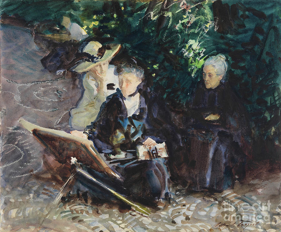 In The Generalife, 1912 Painting by John Singer Sargent