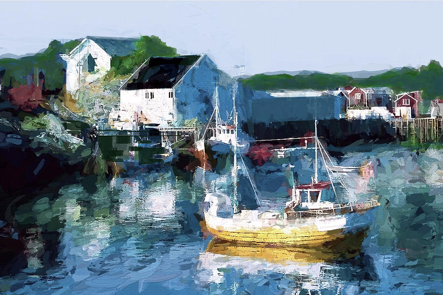 Landscape Mixed Media - In The Harbor by Dale Witherow