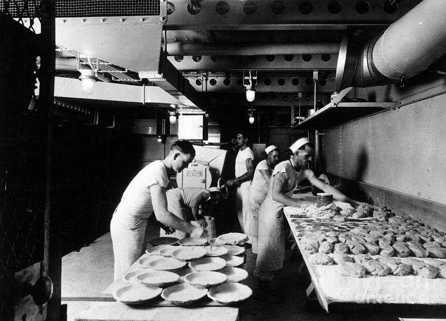 In The Kitchens Of The Aircraft Carrier Several Dozen Pies For The Ship ...