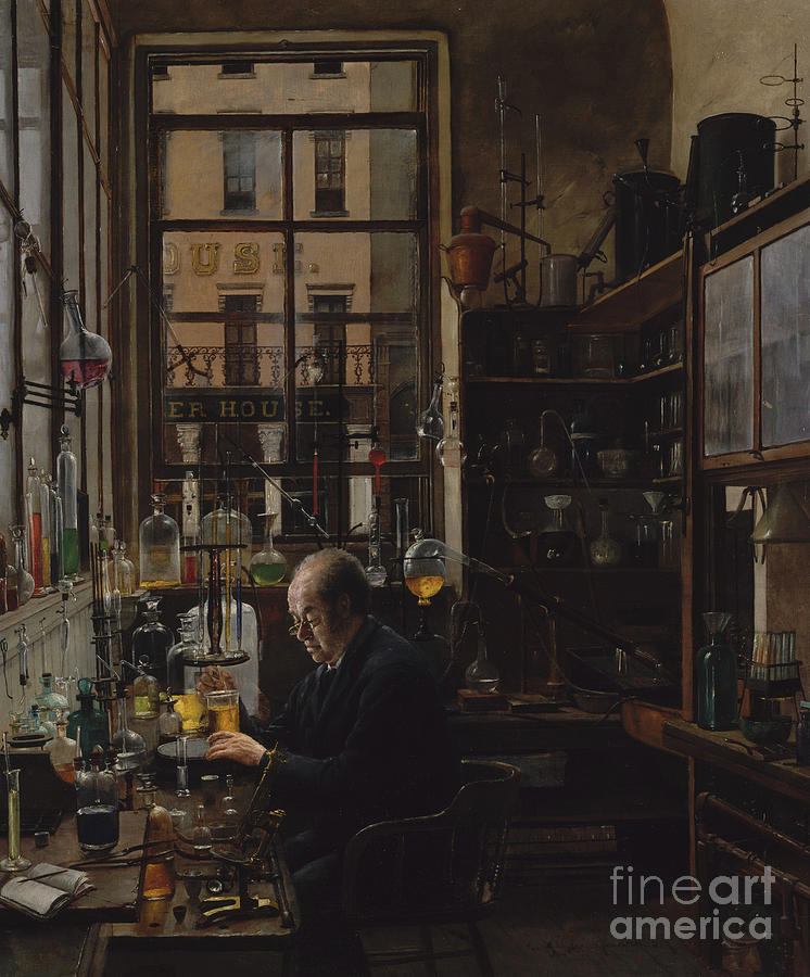 In The Laboratory Drawing by Heritage Images