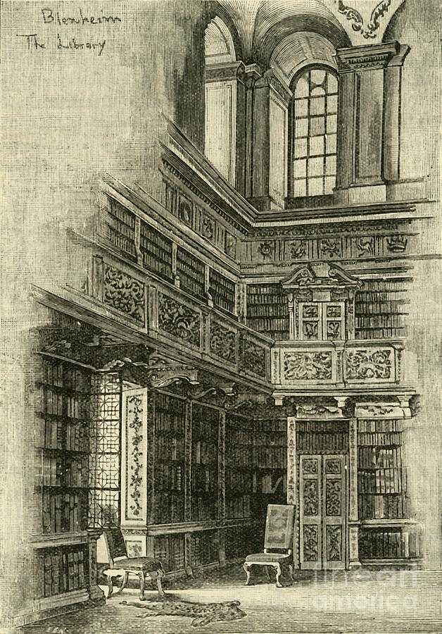 In The Library 1870 Drawing by Print Collector