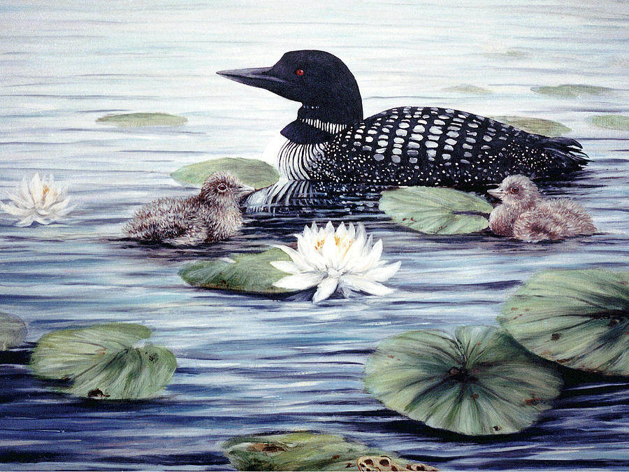 Ducks Painting - In The Lilies by Kevin Dodds