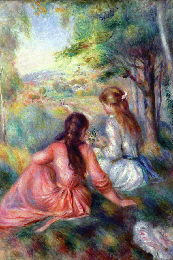 In the meadow Painting by Pierre-August Renoir