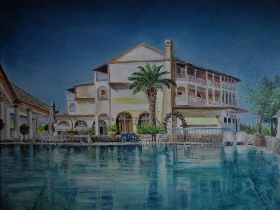 In the middle of the pool Painting by Sorin Apostolescu