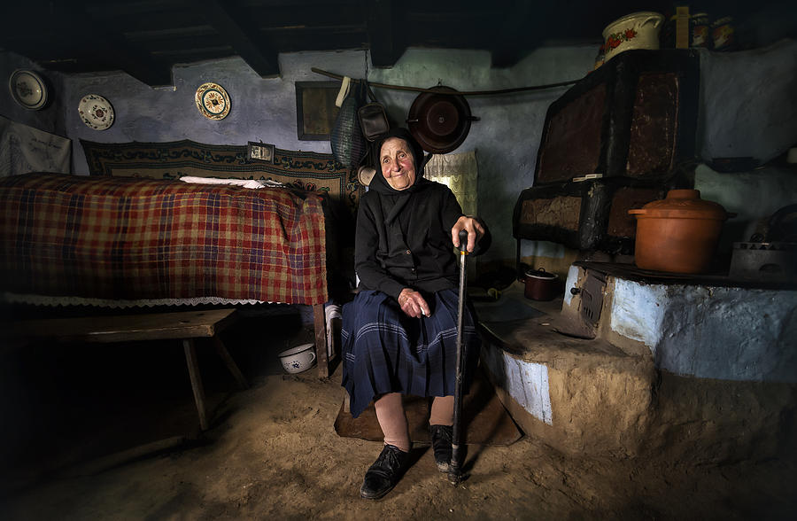 Portrait Photograph - In The Old Clay House by Grigore Roibu