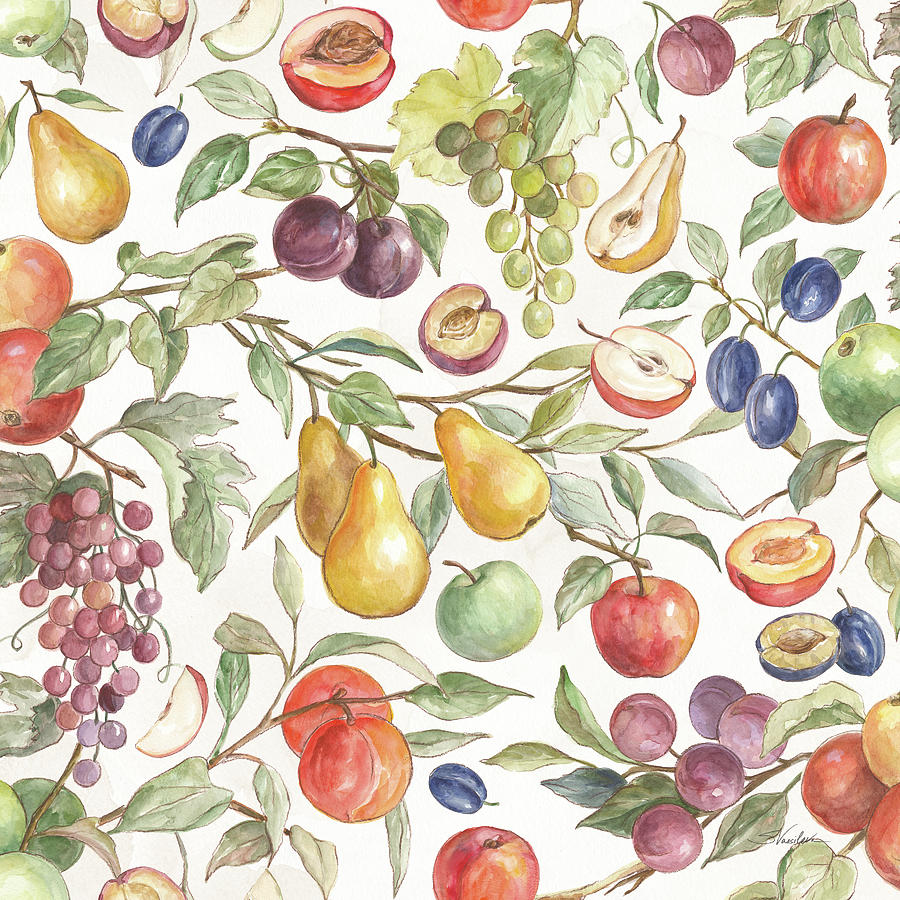 Apple Mixed Media - In The Orchard Pattern I by Silvia Vassileva