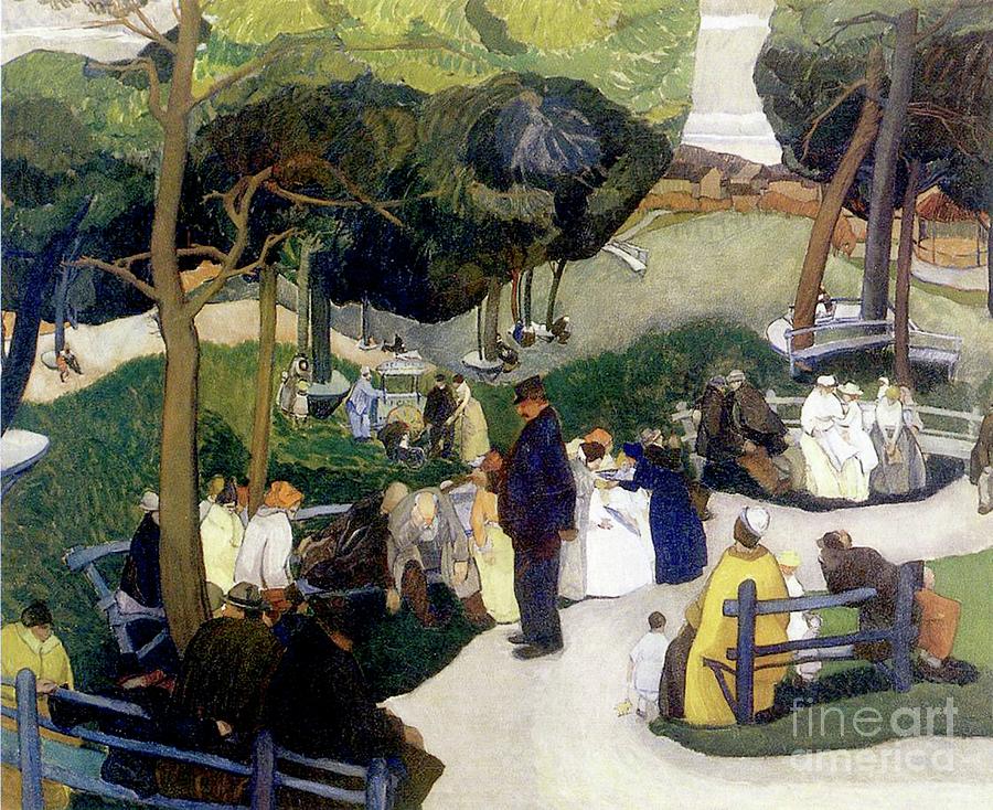 In The Park, 1922 Painting by Anthony Angarola