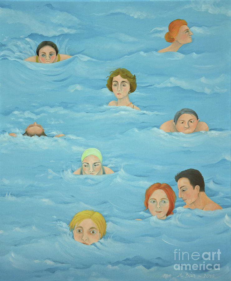In The Pool, 2016 Painting by Magdolna Ban