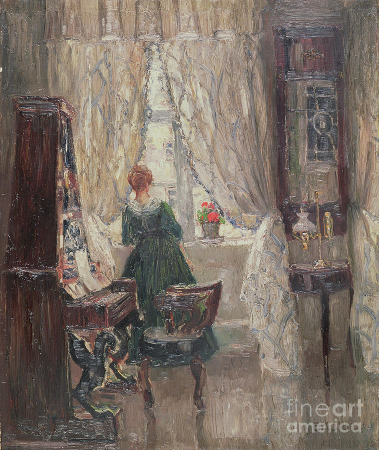 In The Salon, C.1910 Painting by Ernst Kolbe