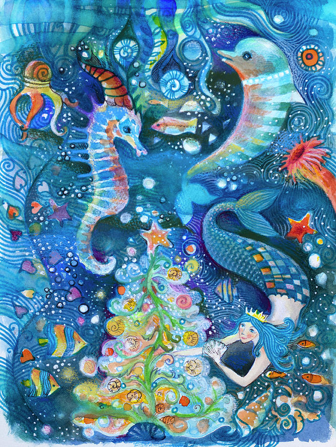 Mermaid Painting - In The Sea by Oxana Zaika
