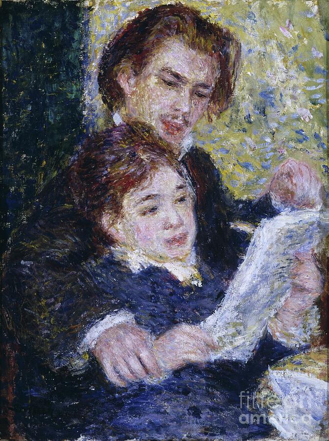 In The Studio: Georges Riviere And Marguerite Legrand, 1876-77 Painting by Pierre Auguste Renoir